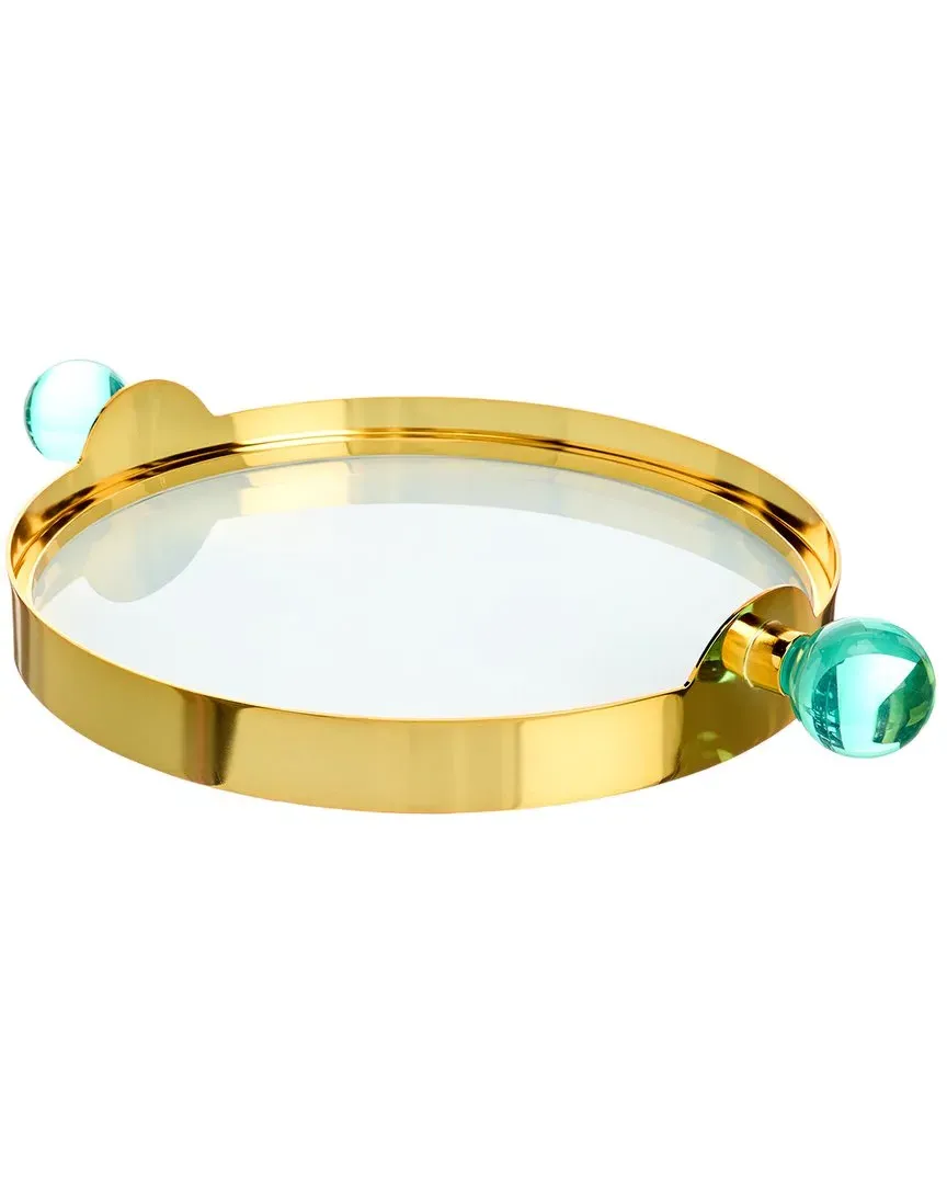Globo Tray - Green, Brass image