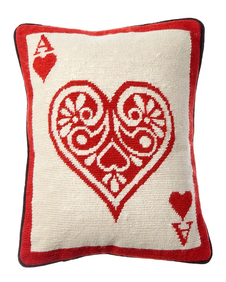 Kit Dealer's Choice Ace of Hearts Needlepoint Pillow - Red