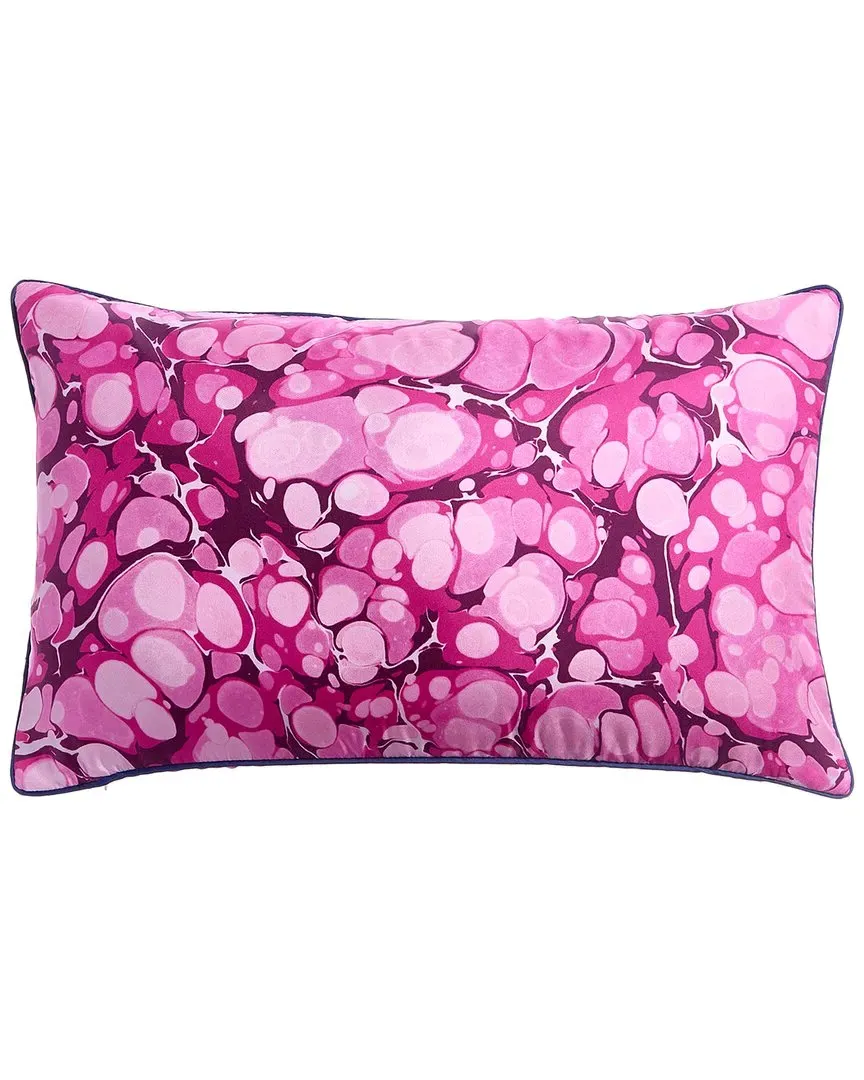 Kit Marbleized Silk Pillow - Fuchsia, Silk image