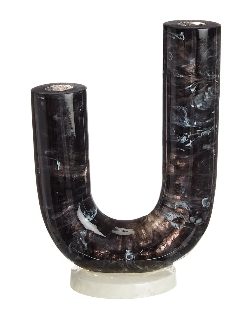 Mustique Double Tube Vase - Black, Acrylic image