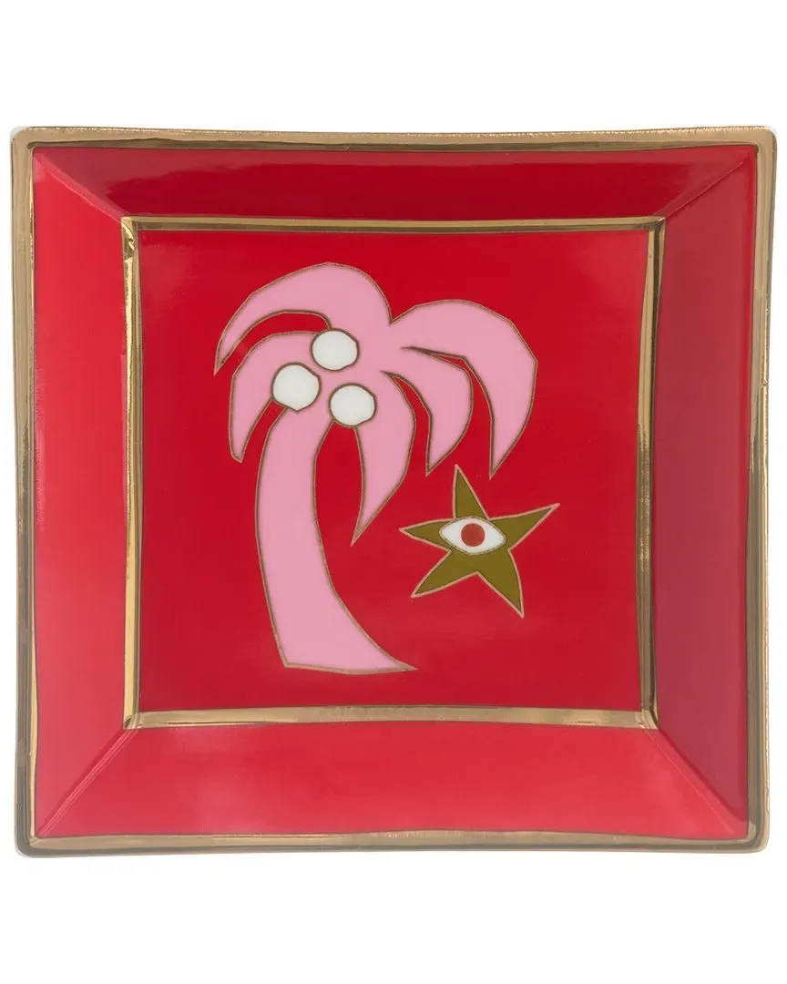 Playa Square Tray - Red, Porcelain image