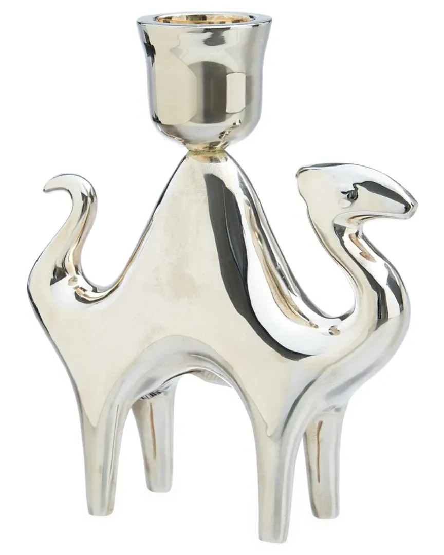 Silver Plated Candle Holder - Silver, Brass image