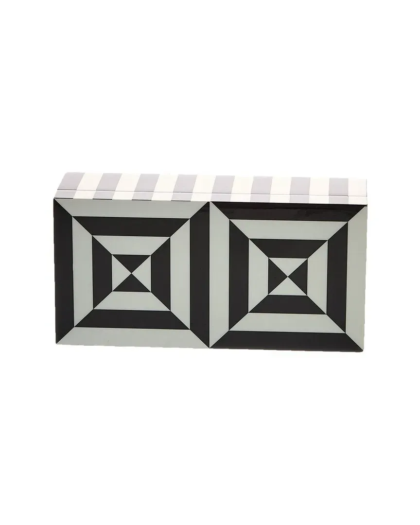 Small Op Art Lacquer Box - Black image