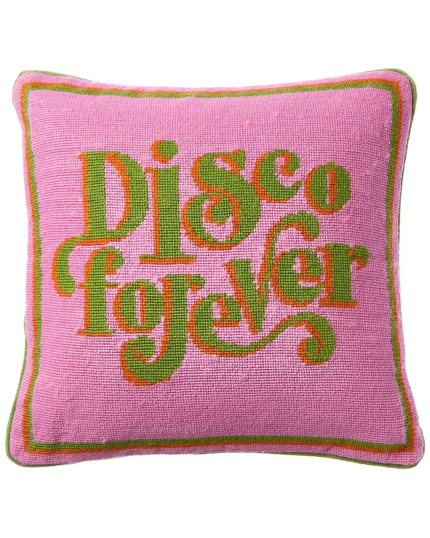 US Kit Disco Forever Needlepoint Pillow - Green, Wool