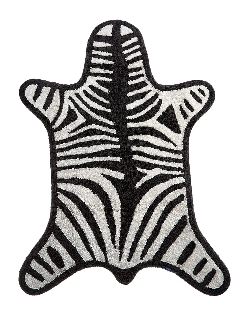 Zebra Reversible Bath Mat - Black, Cotton image