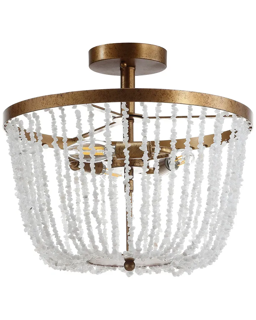 3-Light Georgian Flush Mount - Gold, Metal image