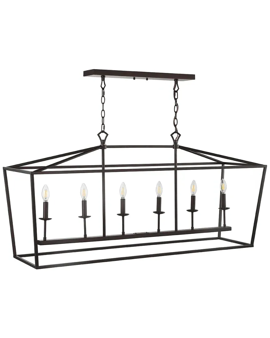 6-Light Pagoda Pendant - Bronze, Metal image