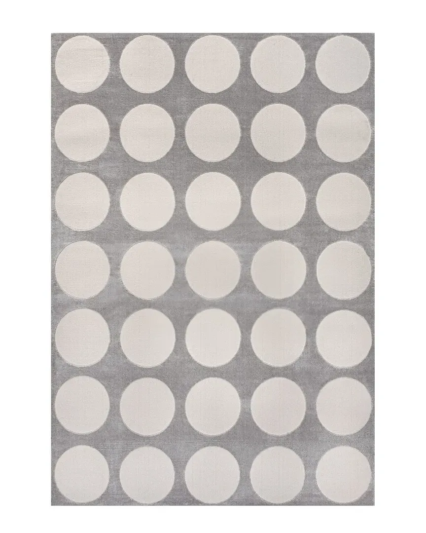 Adrian Geometric Circle Dot Area Rug - Gray, Polyester image
