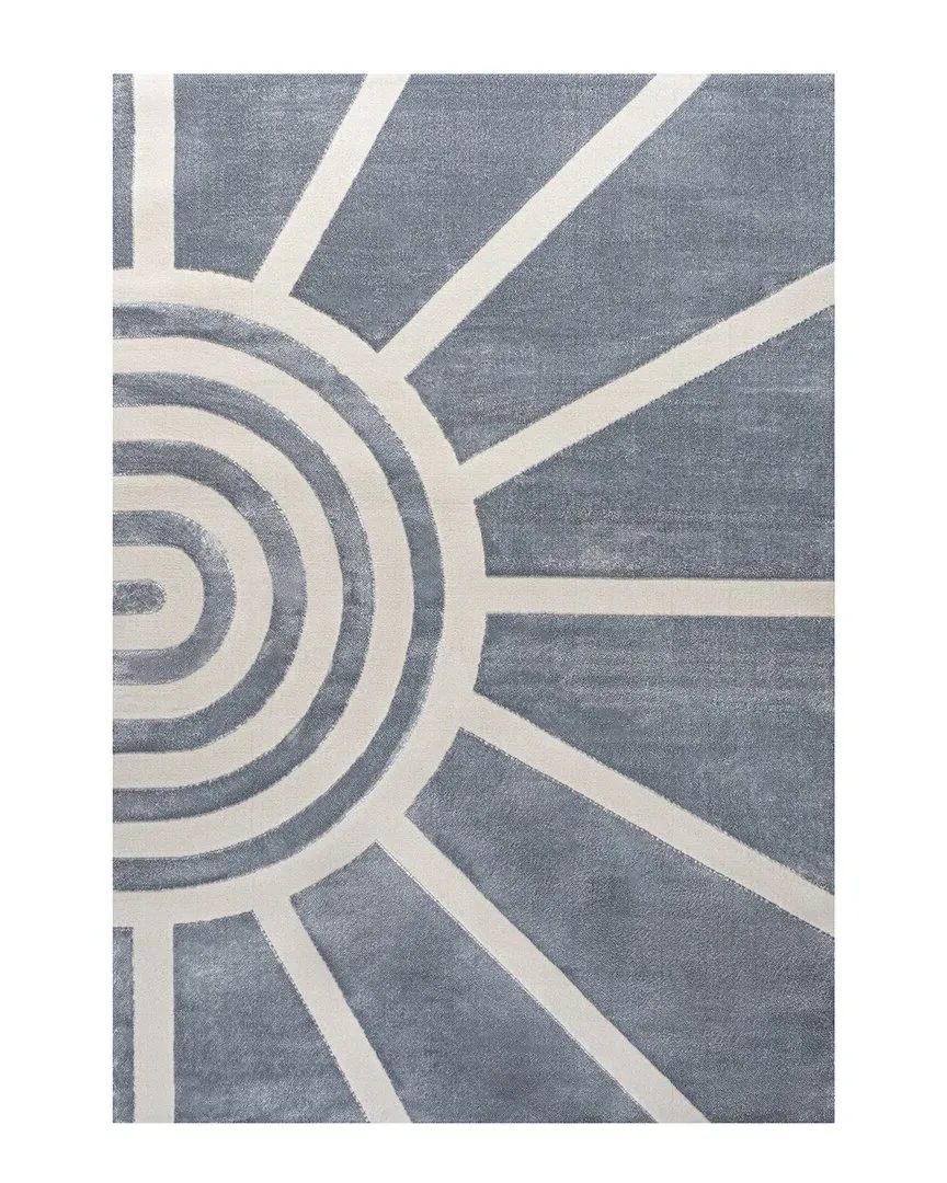 Aelius Abstract Sun Two-Tone High-Low Area Rug - Blue
