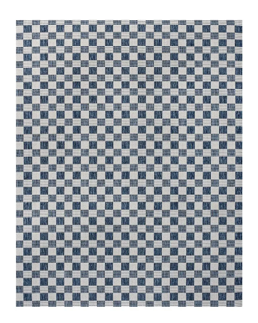 Aimee Checkerboard Indoor/Outdoor Area Rug - Navy image