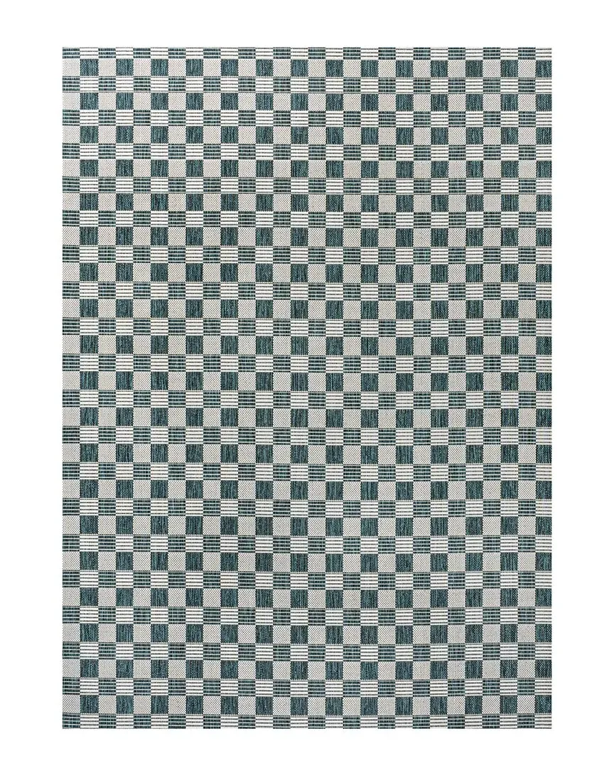 Aimee Checkerboard Indoor/Outdoor Area Rug - Turquoise