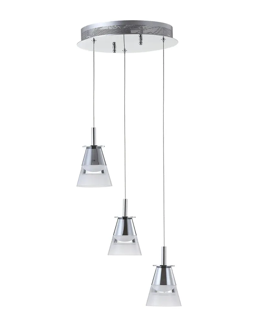 Alain 12.5in 3-Light Cascading LED Pendant - Chrome image