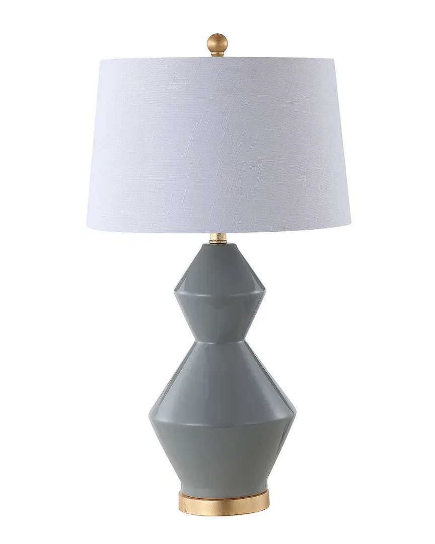 Alba 29in Geometric LED Table Lamp - Grey, Ceramic image