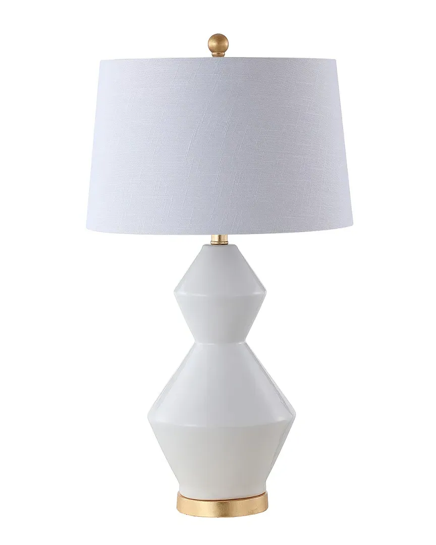 Alba 29in Geometric LED Table Lamp - White, Ceramic