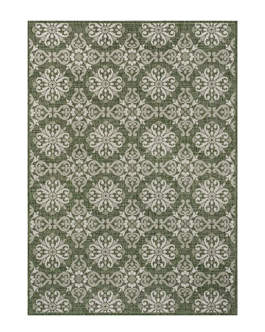 Amora Mediterranean Tile Indoor/Outdoor Area Rug - Green image
