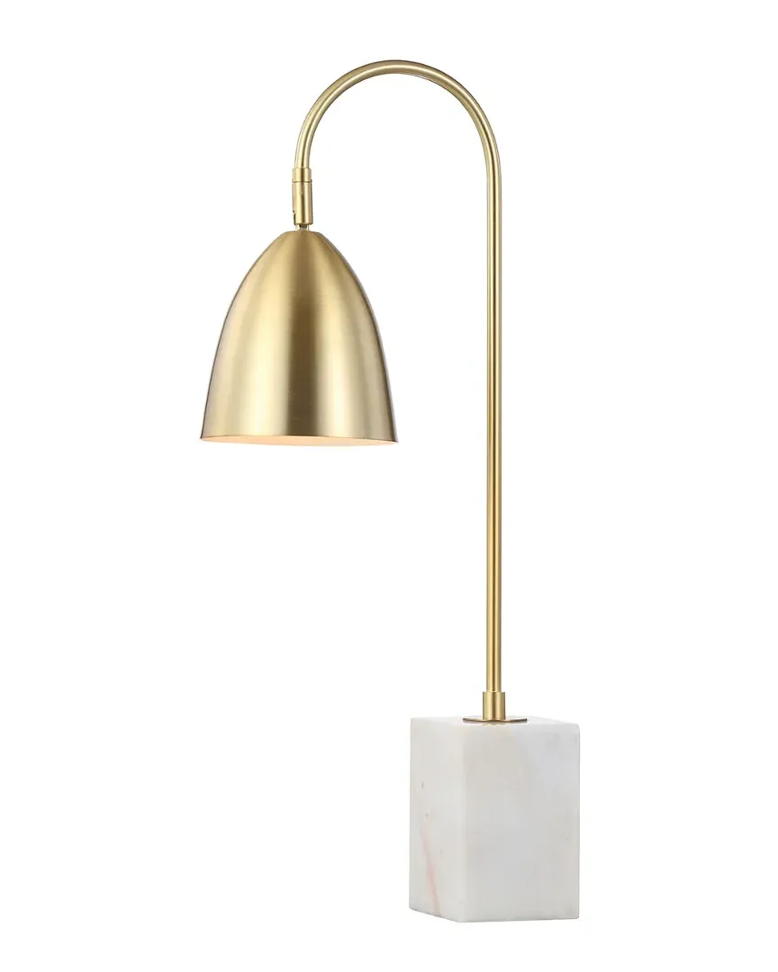 Ana 26in Arched Metal Table Lamp with Marble Base - Gold image