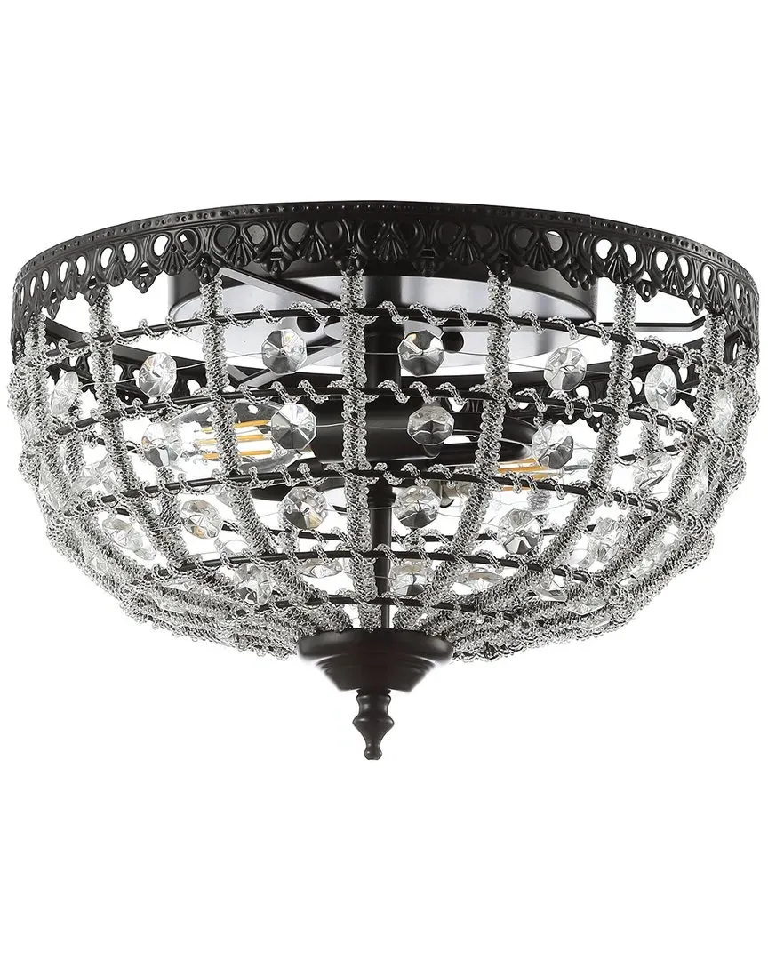 Anita 12.25in Flush Mount LED Light Fixture - Black, Metal image