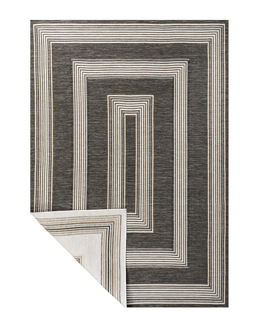 Argo Nautical Mitre Stripe Reversible Area Rug - Black image