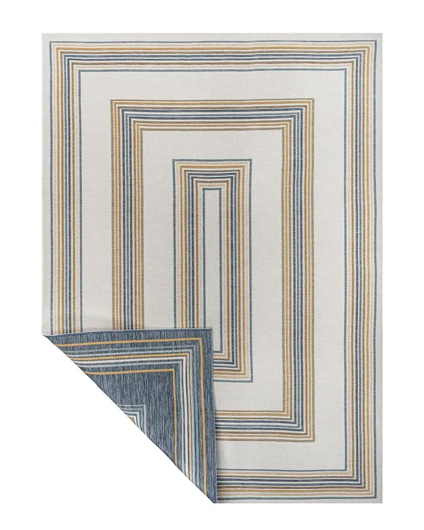 Argo Nautical Mitre Stripe Reversible Area Rug - Navy
