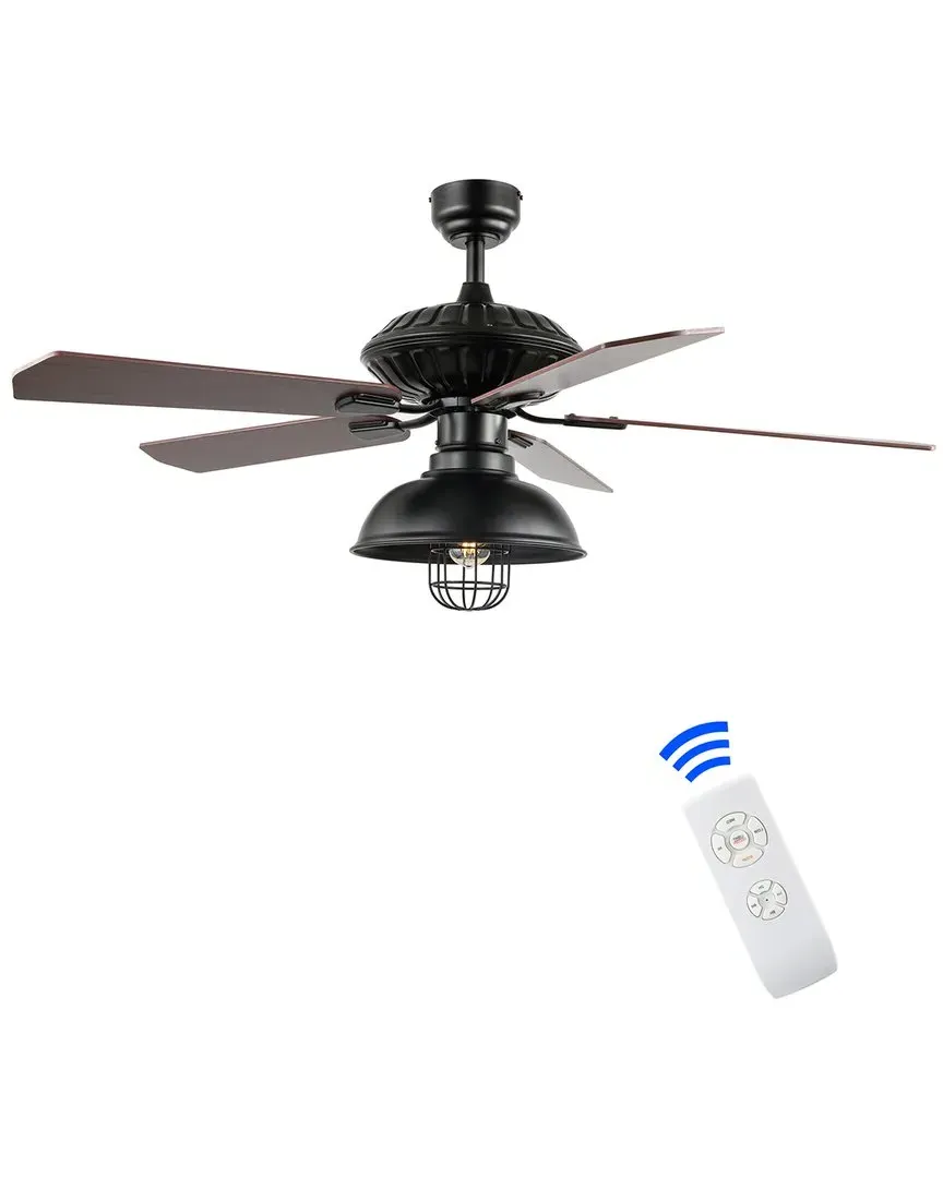 Ashton 52in Dome Shade LED Ceiling Fan with Remote - Black image