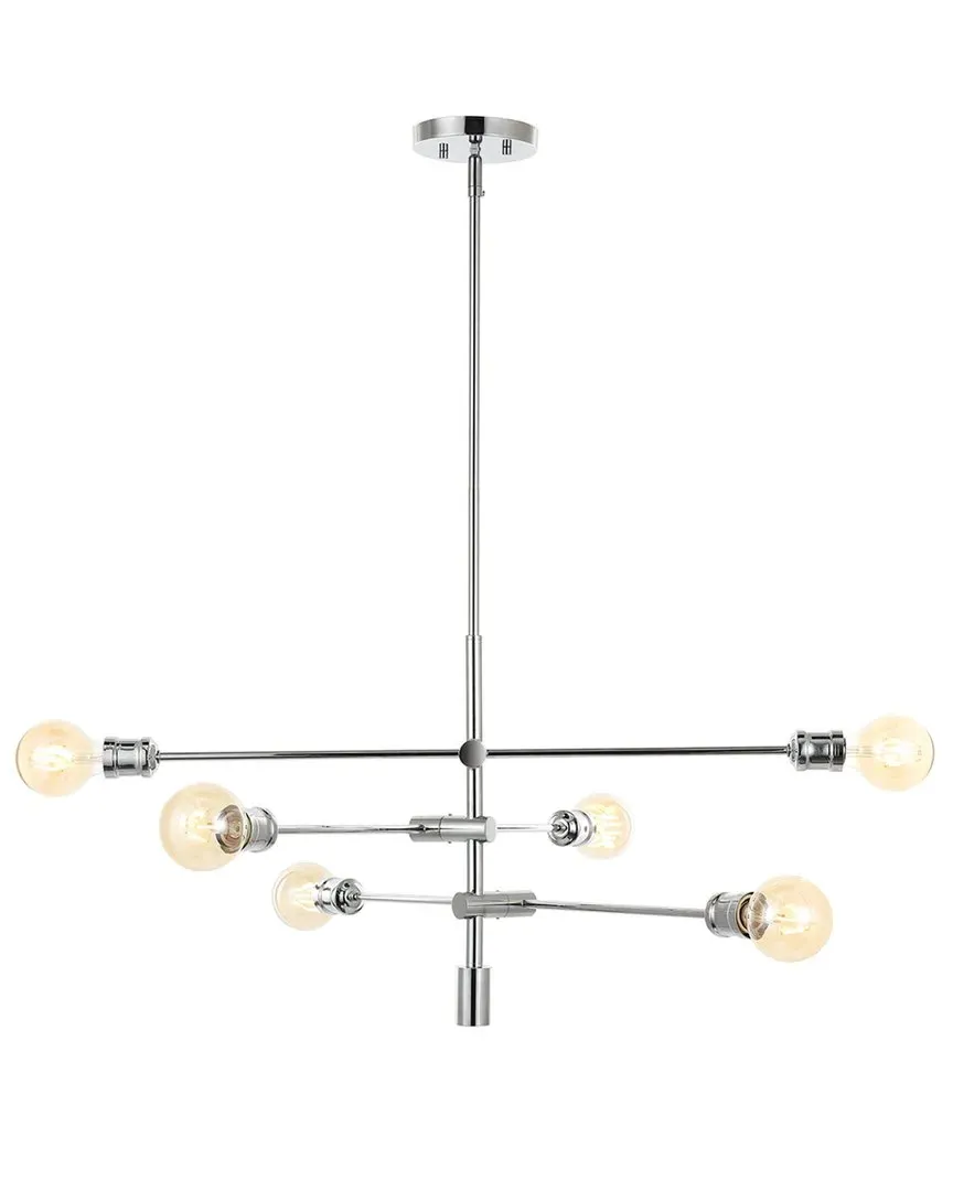 Atlas 36In 6-Light Arm-Adjustable LED Chandelier - Chrome, Iron image