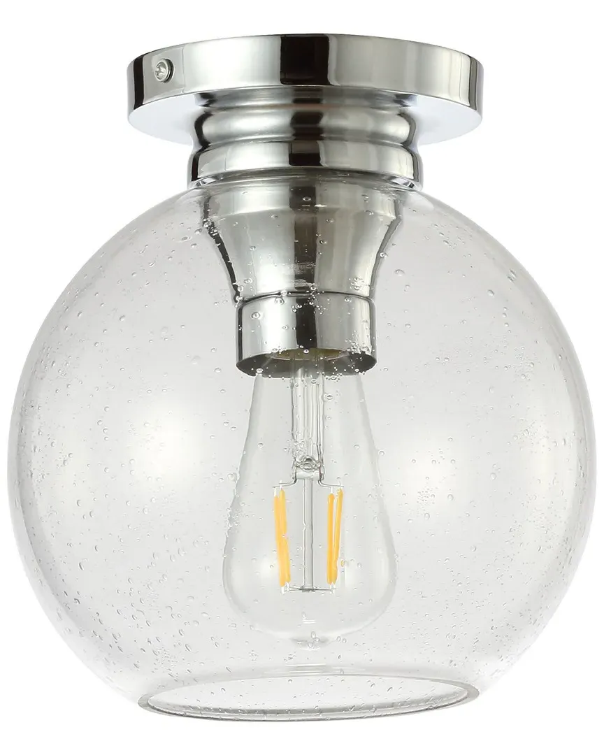 Atlas 7.75in LED Flush Mount - Chrome, Metal Bubbled Glass image