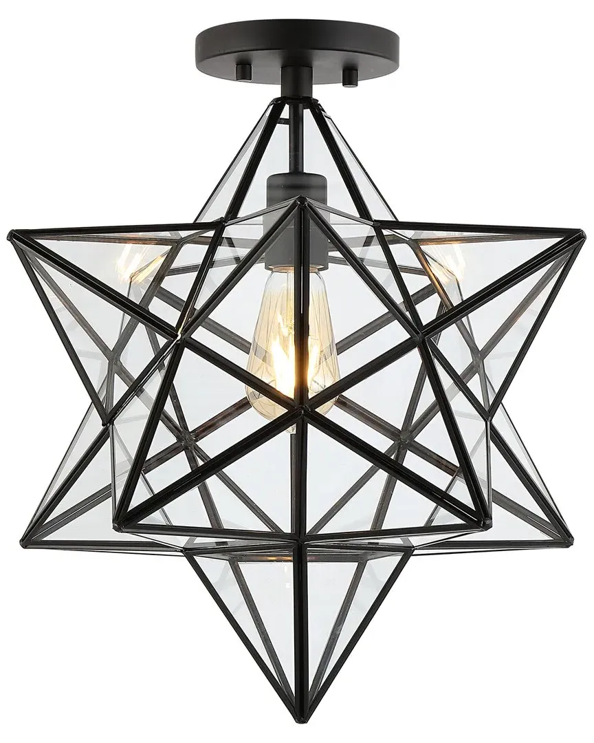 Ava 14in Semi Flush Mount - Black, Iron