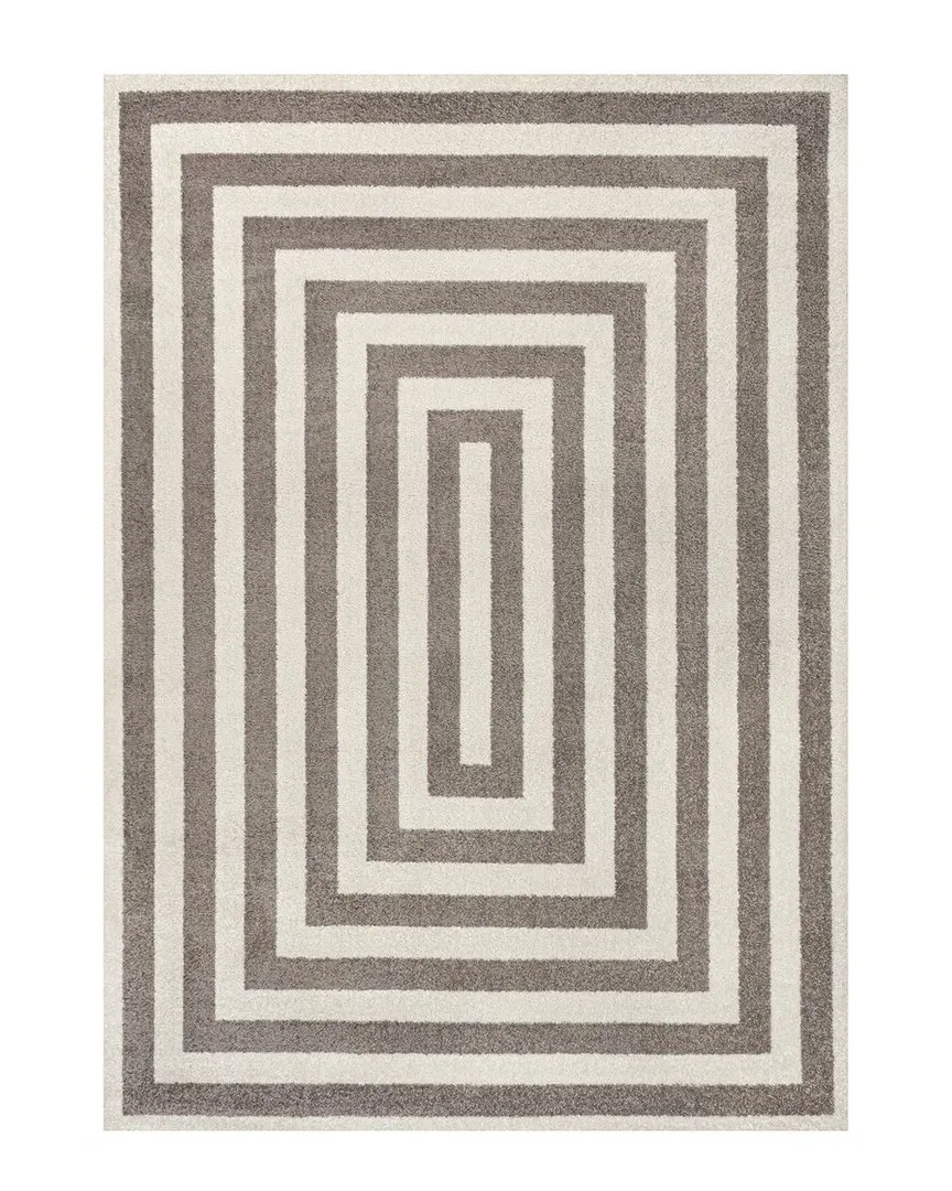 Bandol Mitre Stripe Area Rug - Brown, Polypropylene image