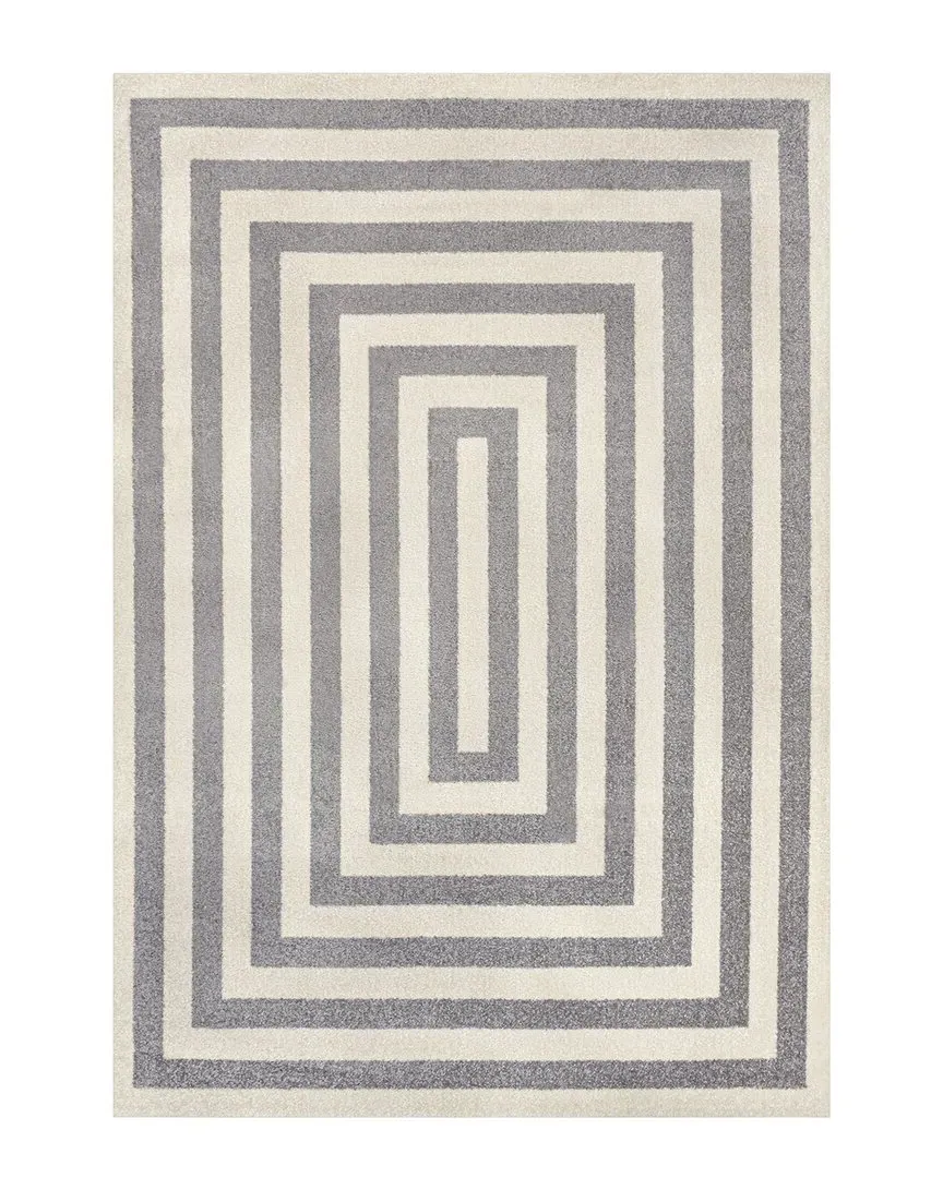 Bandol Mitre Stripe Area Rug - Gray, Polypropylene