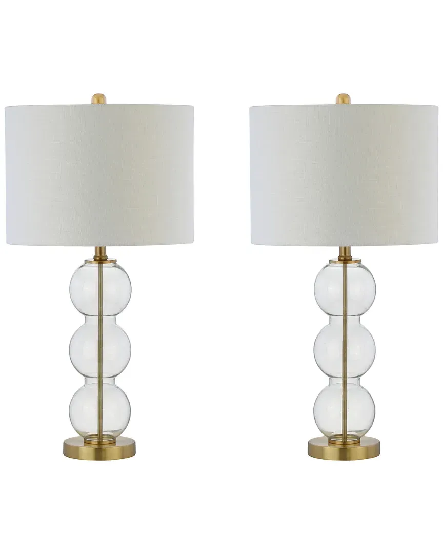 Bella Triple-Sphere Table Lamps Set of 2 - Clear, Glass