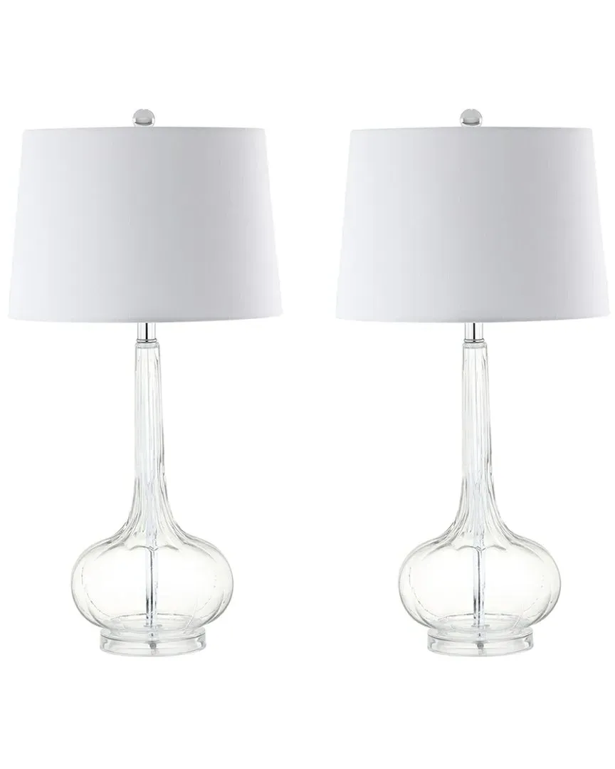Bette Set of 2 Teardrop Table Lamps - Chrome, Glass