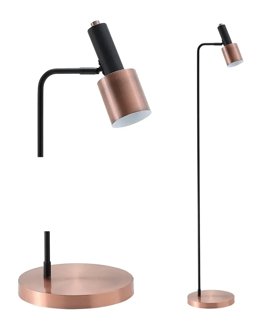Brady 59.5in Metal LED Task Floor Lamp - Copper, Black