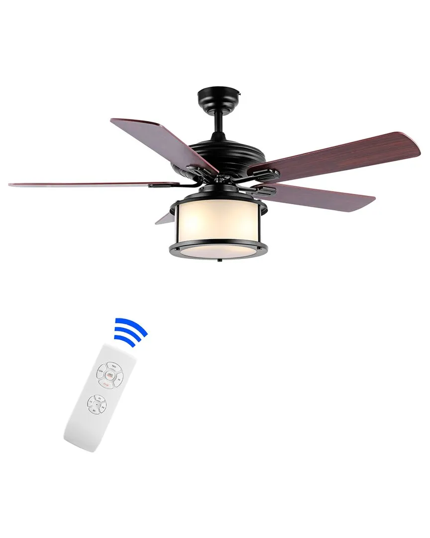 Brantley 52-Inch 2-Light Ceiling Fan - Black, Iron