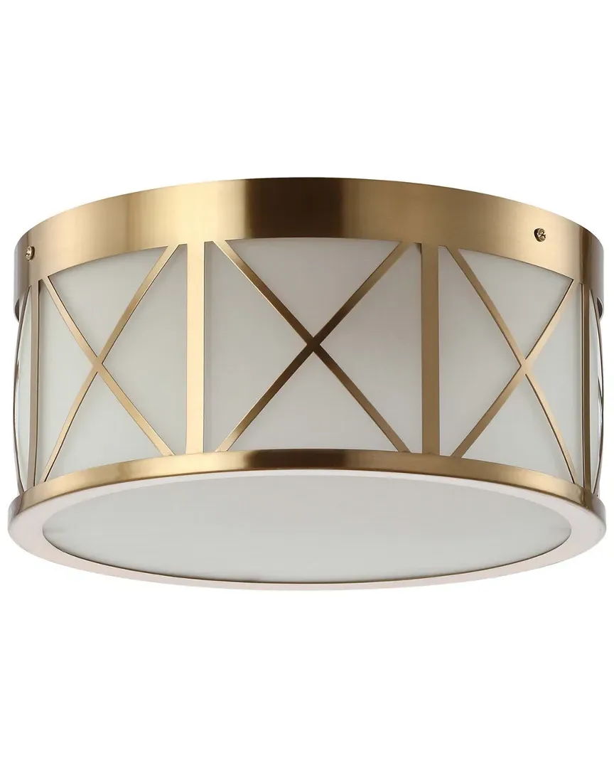 Cadence 13in Drum Flush Mount Light - Gold, Metal image