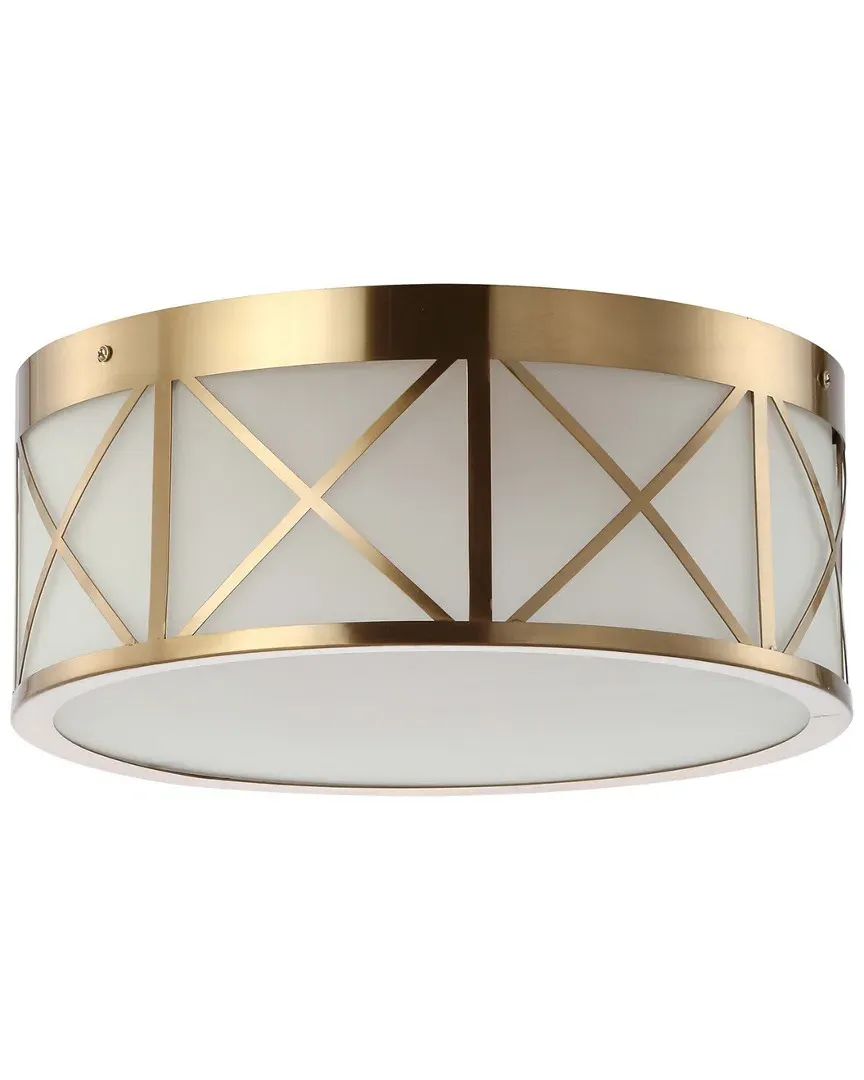 Cadence 15in Drum Flush Mount Light - Gold, Metal