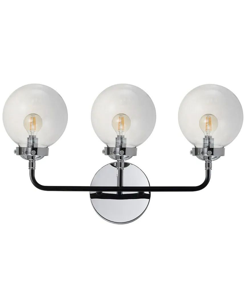 Caleb 3-Light Wall Sconce - Chrome, Glass