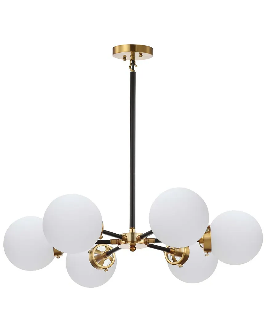 Caleb Adjustable 6-Light Cluster Pendant - Brass, Glass