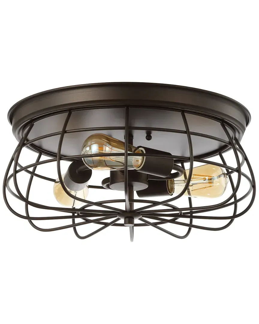 Calvia 3-Light Metal Cage Flush Mount - Oil Rubbed Bronze image