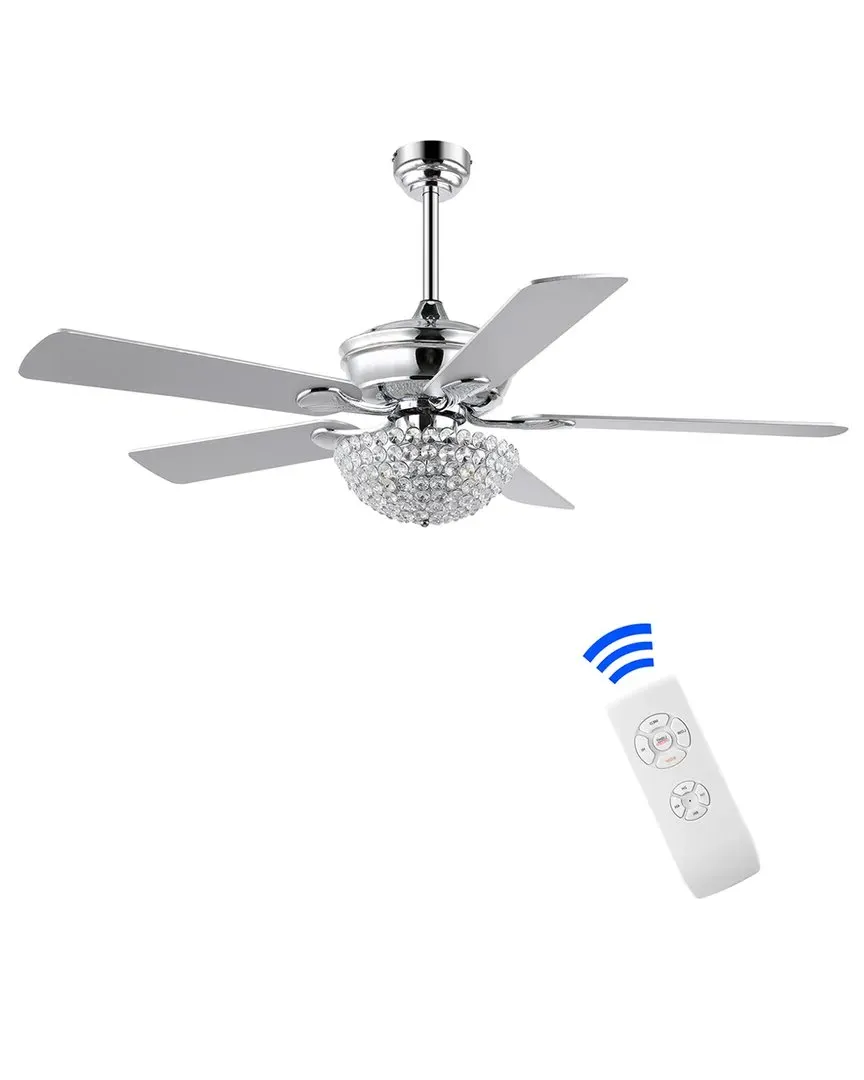 Cammy 52in 3-Light Iron LED Ceiling Fan - Chrome