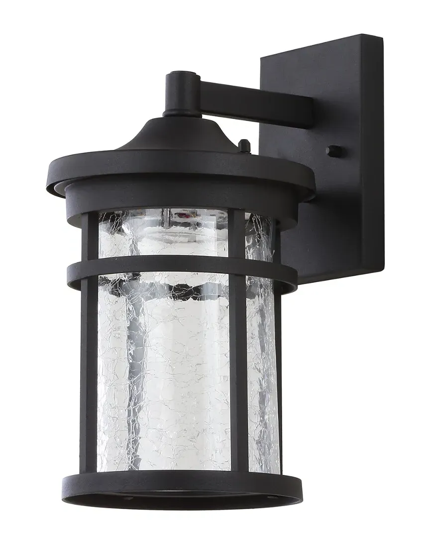 Campo 11.5in Outdoor Wall Lantern - Black, Crackled Glass image