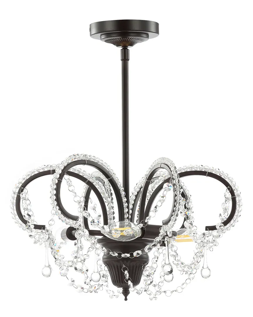 Caroline 16in Metal Crystal LED Adjustable Pendant - Bronze image