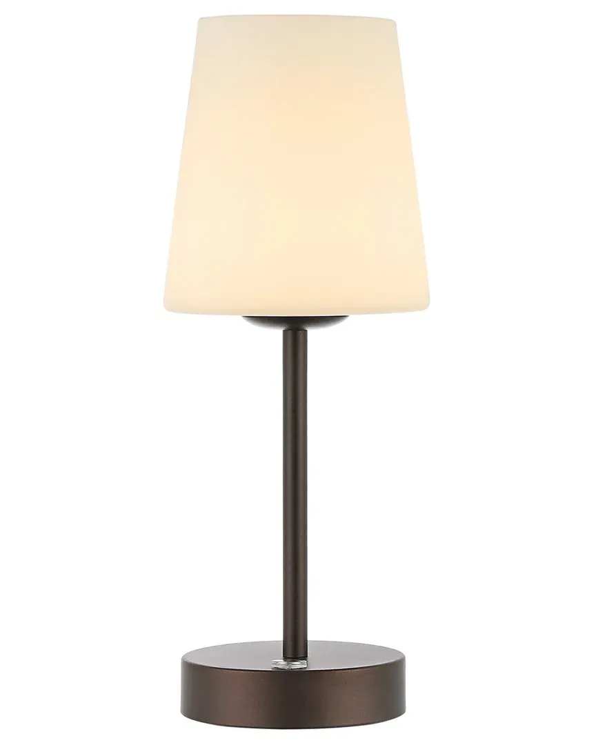 Carson 12In Bohemian Farmhouse Iron Rechargeable LED Table Lamp - Bronze image