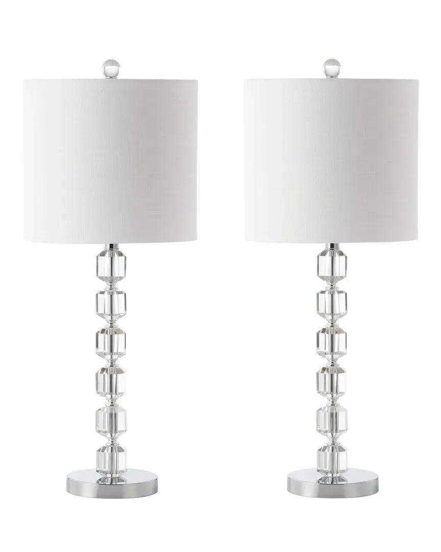 Cary Set of 2 Stacked LED Table Lamps - Silver
