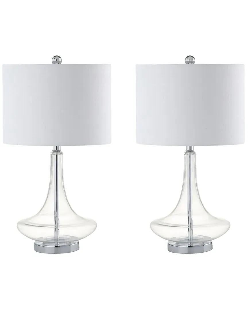 Cecile Set of 2 Teardrop Table Lamps - Chrome, Glass image