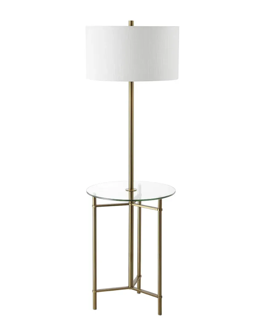Charles Side Table Floor Lamp - Brass
