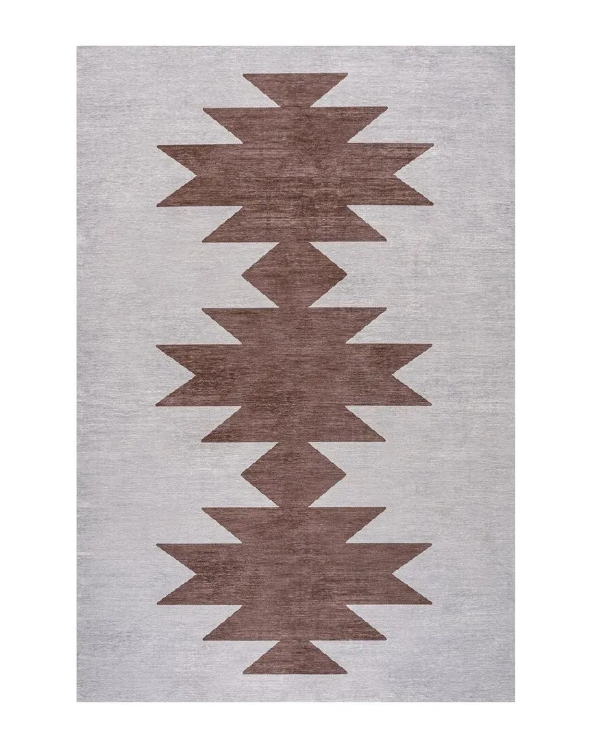 Chayton Geometric Machine-Washable Area Rug - Gray, Chenille
