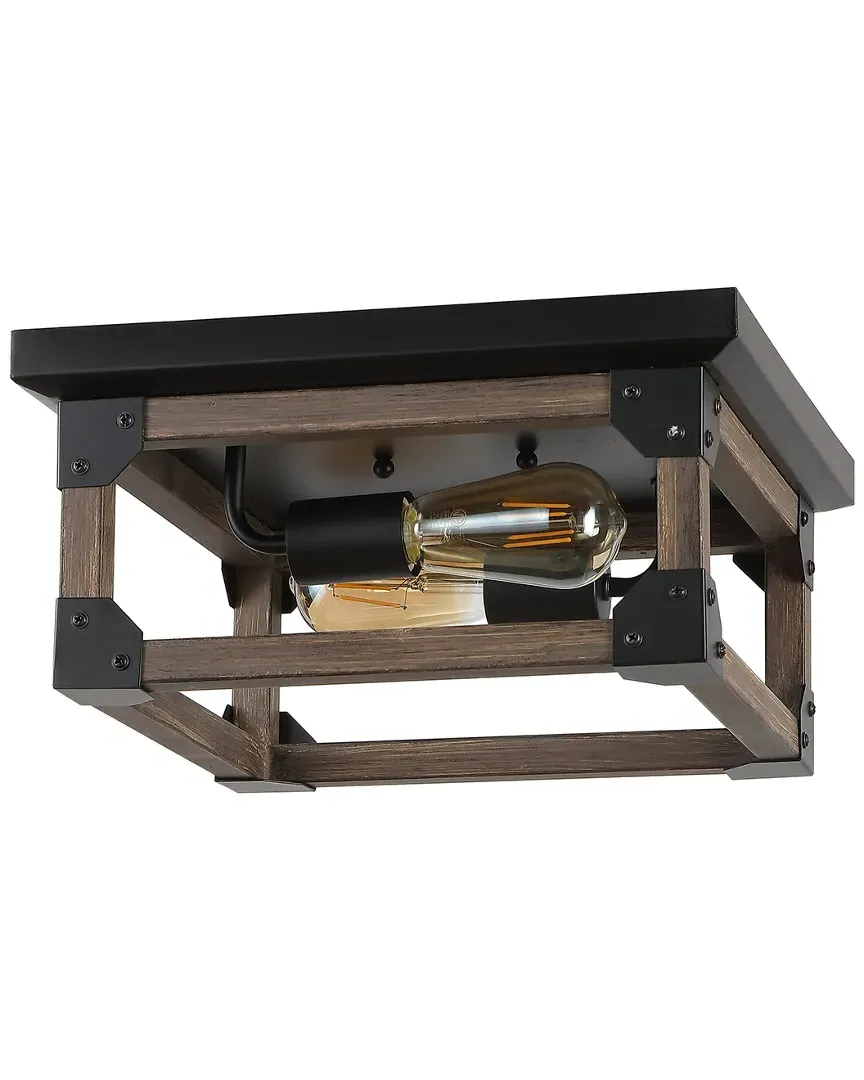 Cheshire 2-Light Square Flush Mount - Brown, Iron