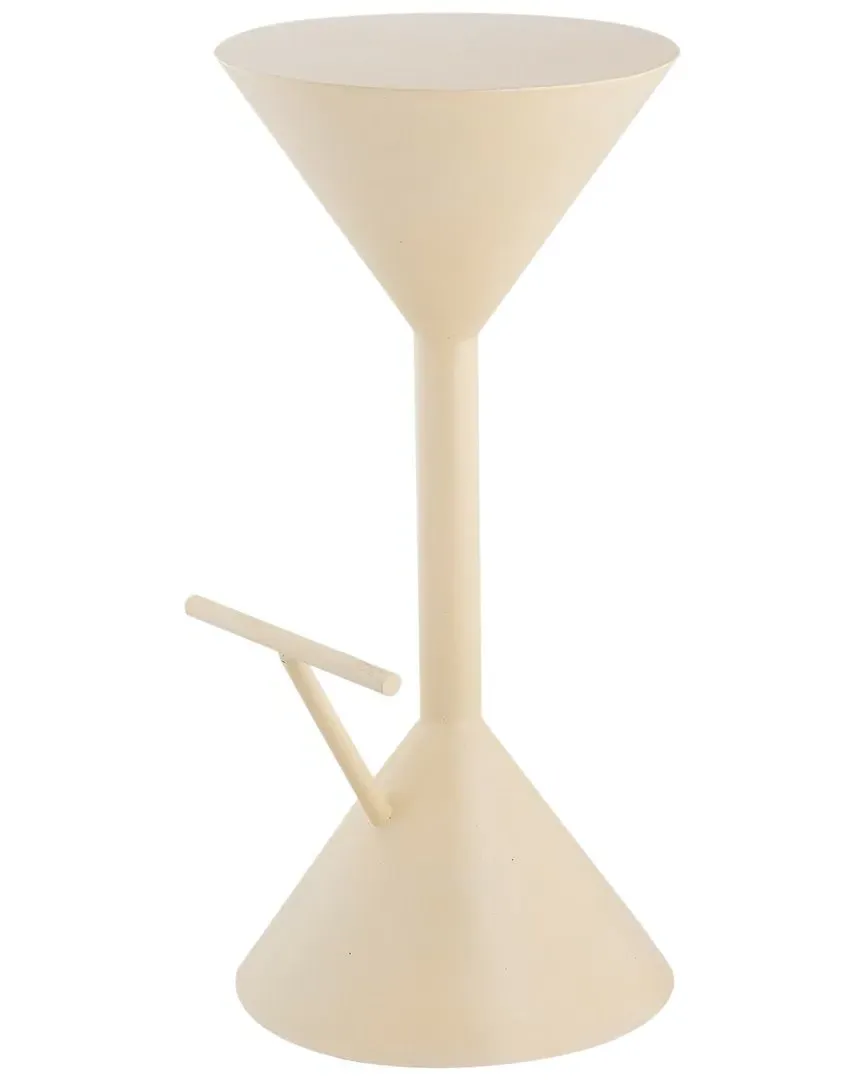 Chronos Hourglass Backless Bar Stool with Foot Rest - Brown, Metal