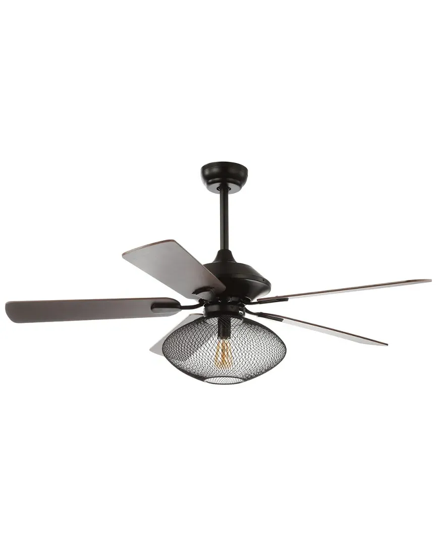 Clift 52in Mid-Century LED Ceiling Fan with Remote - Black