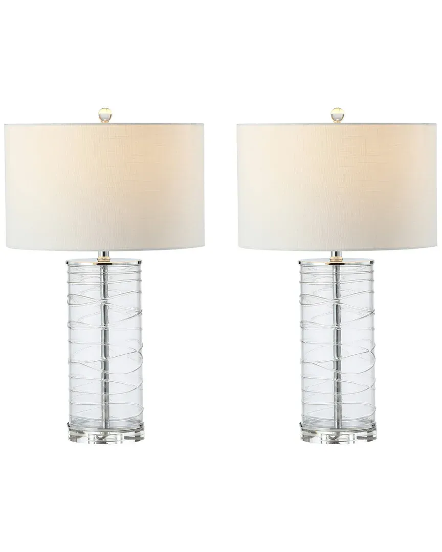 Cole Cylinder LED Table Lamp - Clear, Fused Glass image